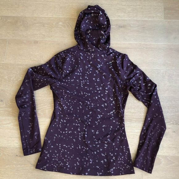 Under Armour Coldgear Fitted Running Long Sleeve Hoodie Top in Maroon Size S - Picture 11 of 14